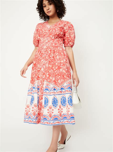 Buy Kalki x Max Women Printed A-line Midi Dress Online at just Rs. 1299 ...