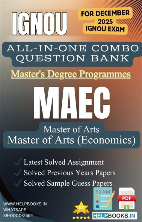 MA Economics – MAEC IGNOU Study Pack | Solved PYQs, Guess Papers for ...