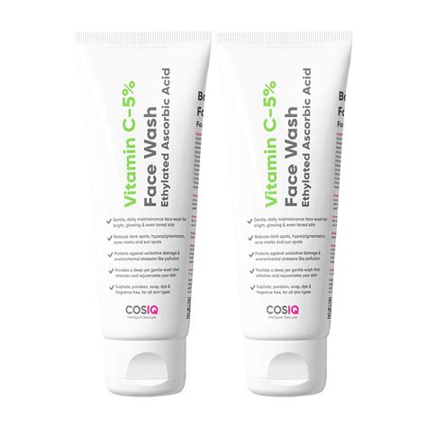 Cos-IQ 5% Vitamin C Face Wash Pack of 2 x 100ml For Glowing And ...