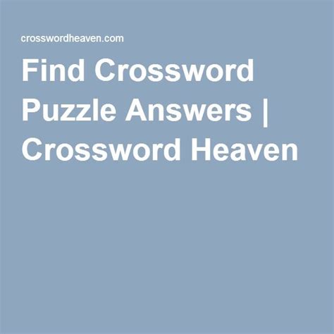 Crossword Heaven Forbid