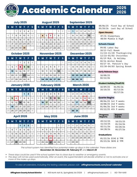 Effingham County School District GA Calendar 26-27 Calendar (Revised ...