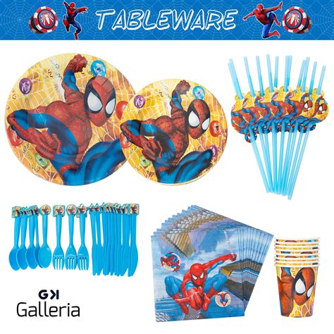 Buy GK Galleria Spiderman Birthday Decorations for 12 Superhero Boys ...