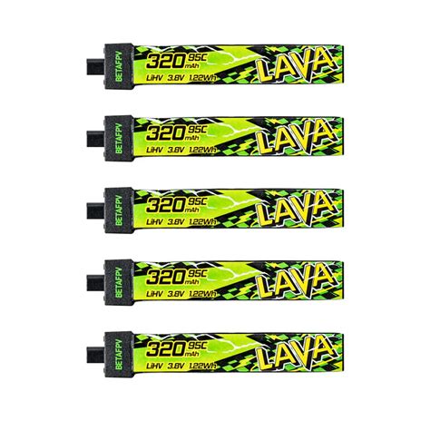 BetaFPV LAVA II 1S 320mAh 95C LiHV Battery BT2.0 5PCS [DG]