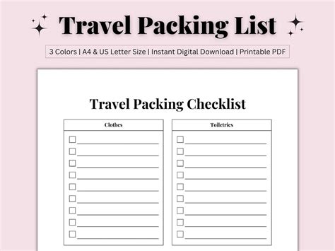 Image result for Packing Checklist