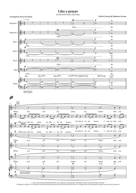 Like A Prayer (arr. Kevin Zwinkels) von Madonna Noten zum Chor SATB ...