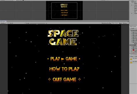 Unity Space Game Tutorial 的图像结果