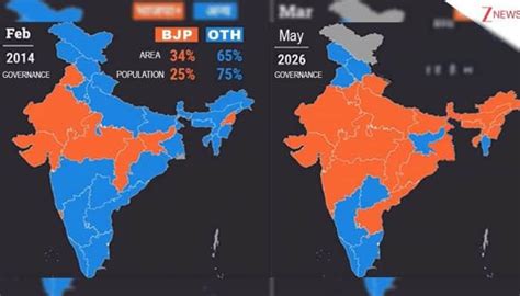 How India's map turned saffron with BJP's Bengal win: 2014 vs 2026 compared
