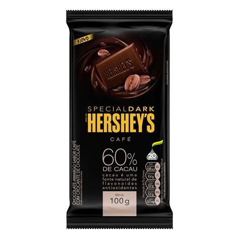 Barra de Chocolate Amargo 60% Cacau Café Hershey's Special Dark 100g