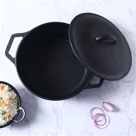 Wonderchef Forza Cast Iron Casserole 4.7L | Pre-Seasoned Premium ...