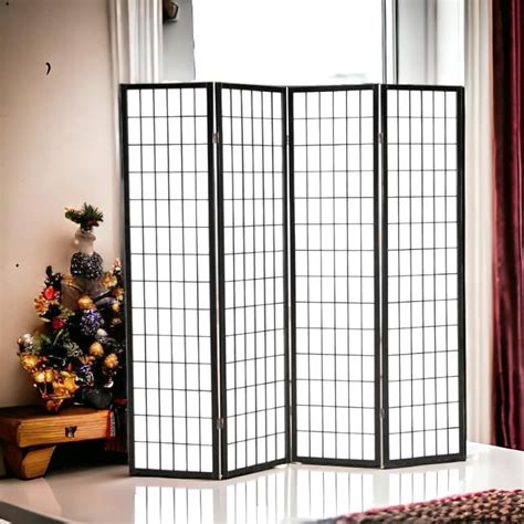 Liveasy Furniture 4 Panels Room Divider Privacy Screen Shoji Divider ...