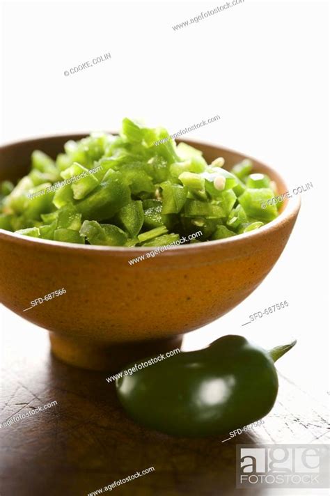Bowl of Chopped Jalapeno Peppers, Stock Photo, Picture And Rights ...