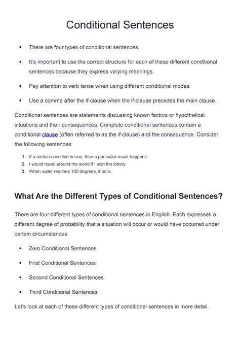 Image result for Types of Condiitonal Sentences