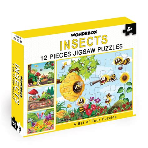 Buy WONDRBOX Insects Jigsaw Puzzle Educational Toy Gift for Kids of Age ...