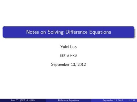 Image result for Solving Difference Equation
