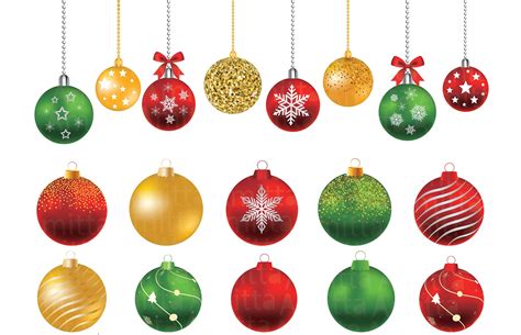 Christmas Balls Clipart Set - Christmas Ornaments Clipart Graphic by ...