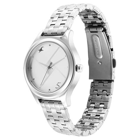 Buy Online Fastrack Stunners Silver Dial Metal Strap Watch for Girls ...