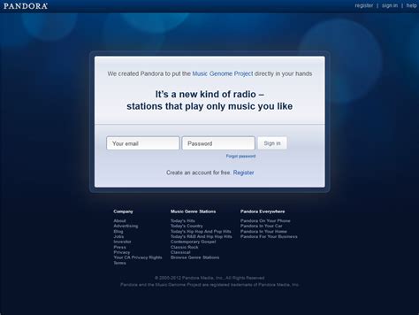 Image result for Pandora Radio Log In