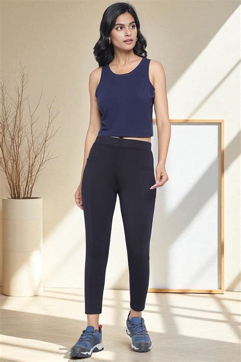 Buy Black Solid Mid Rise Tights in Calf Length Online for Woman | Shop ...