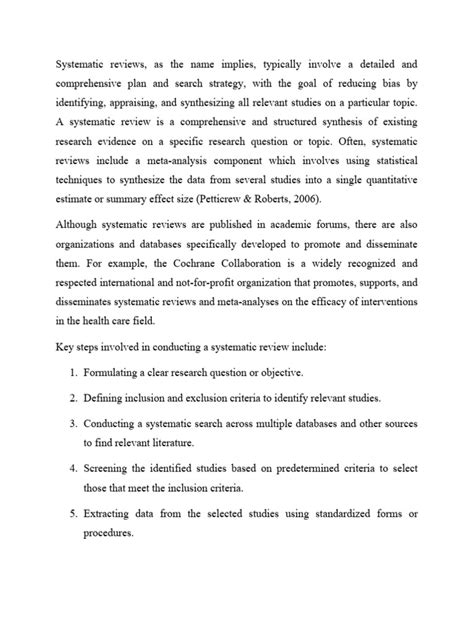 Image result for Systematic Review Example