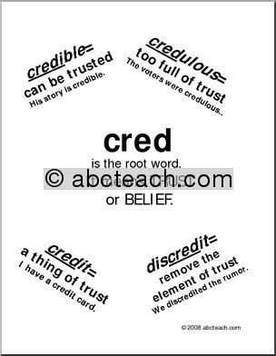 Root Word - CRED Poster I abcteach.com