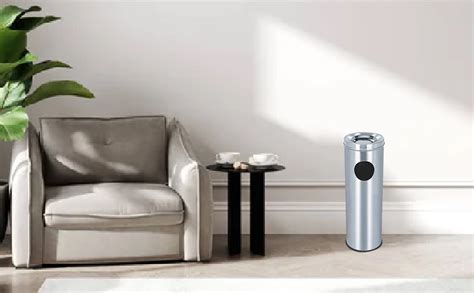 SWERTIA Stainless Steel Round Shape Dustbin Ash Trash Can Garbage and ...