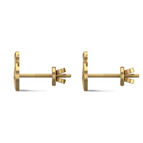 Honey Bee 18k Yellow Gold Stud Earrings for Kids and Teen Girls