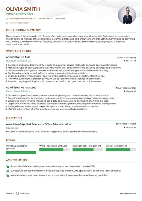 10+ Administrative Aide Resume Samples & Templates for 2025