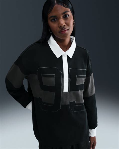 Nike Sportswear Women's Long-Sleeve Graphic Polo Top. Nike NL