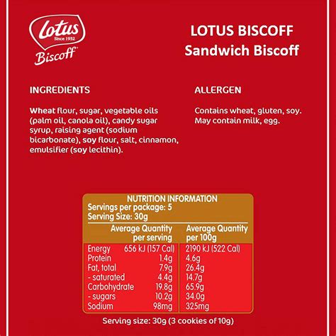 Lotus Biscoff Sandwich Biscuits Calories at Victor Fox blog