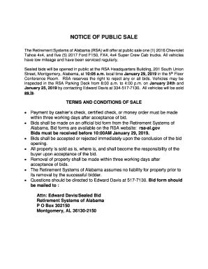 Fillable Online notice of public sale - Retirement Systems of Alabama ...