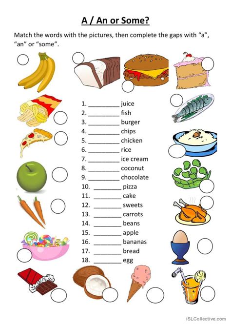 A/AN OR SOME: English ESL worksheets pdf & doc
