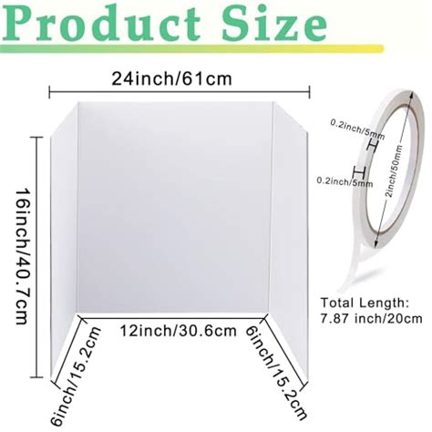 Buy 3 Pack Medium Trifold Poster Board, 24 x 16inches Poster Board with ...