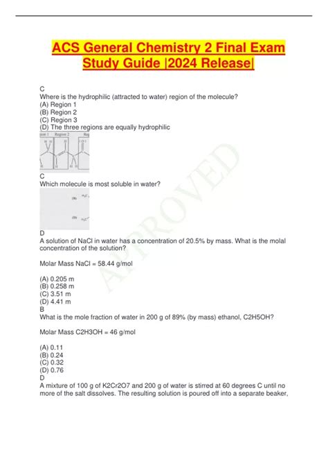 ACS General Chemistry 2 Final Exam Study Guide |2024 Release| - ACS ...