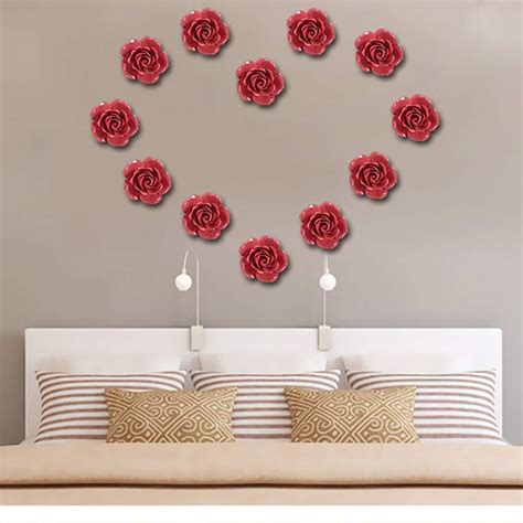 Buy ALYCASO Ceramic Flower Wall Décor Artificial 3D Flower Wall Art for ...