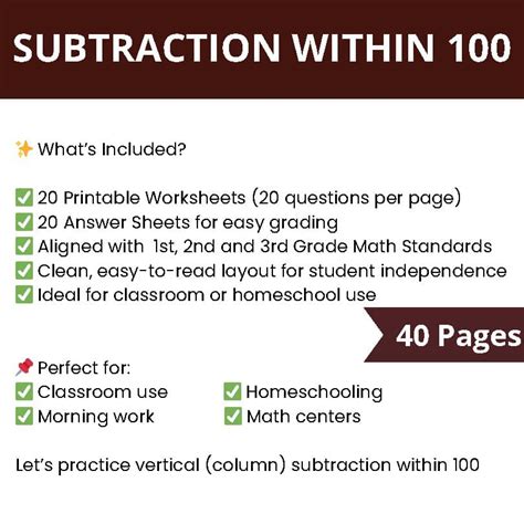 Image result for Subtract Using Column Method 100