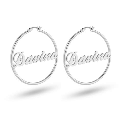 LeCalla - Buy 925 Sterling Silver Personalised Name Click-Top Hoop ...