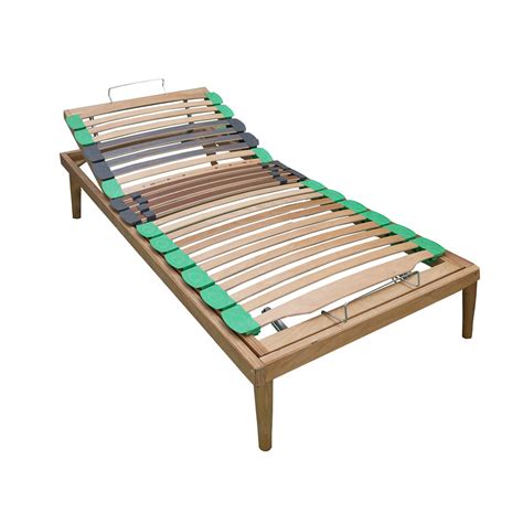 Single adjustable bed base entirely in Bio Energy ATP wood. Manual