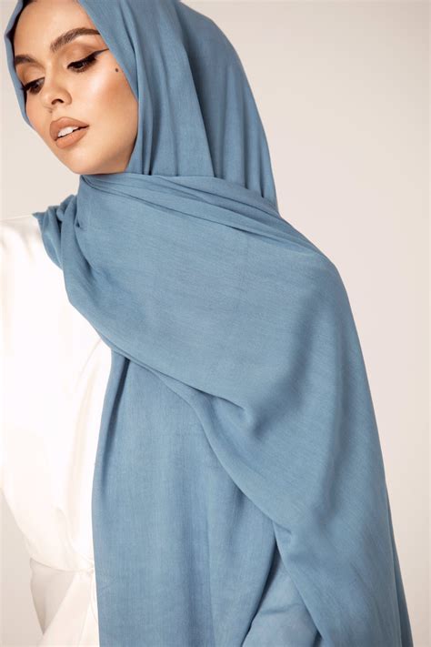 Premium Modal Hijab - Blue Lustre