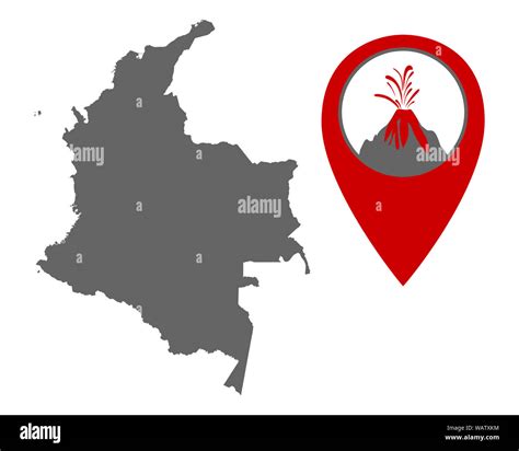 Map of Colombia with volcano locator Stock Photo - Alamy - map of volcanoes in colombia