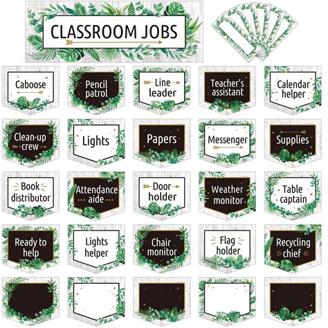 Buy Pajean 81 Pieces Classroom Jobs Bulletin Board Class Jobs Chart with Name Tags School Mini ...