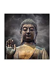 999store Unframed Printed The Statue of Big Lord Buddha Face with Hand ...