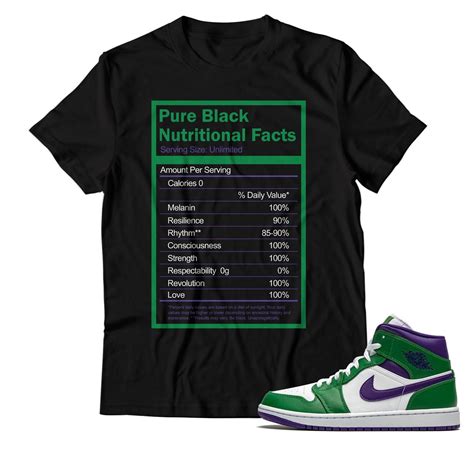Jordan 1 Aloe Verde/Court Purple Matching Tee - Pure Black Nutritional ...
