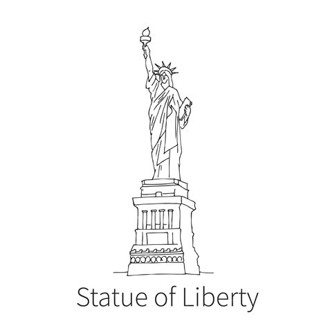 Statue Of Liberty Drawing Outline