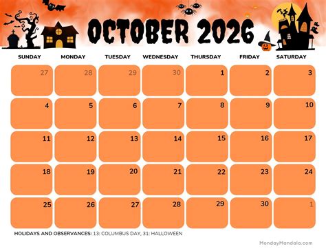 October 2026 Calendars (52 Free PDF Printables)