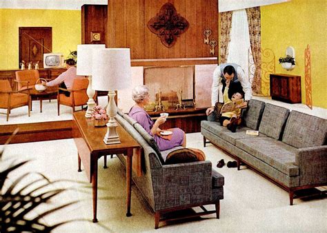 Vintage 1960s living room decor: Retro home fashion with mid-century ...