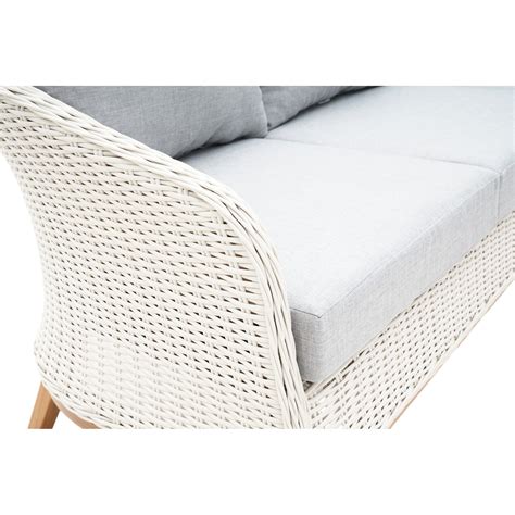 Albert 5pcs Outdoor Lounge Set - White Wicker | Interior Secrets