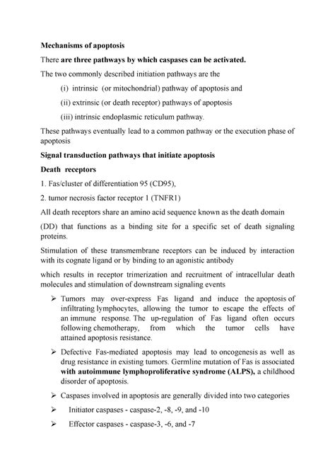Oncogenes part 5 - Mechanisms of apoptosis There are three pathways by ...