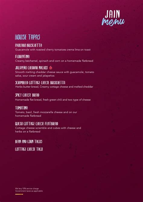 Menu at Poco Loco Town, Mumbai, Kapoor Mansion