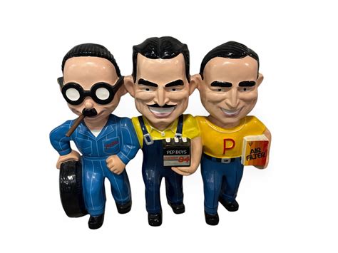 MANNY MOE & JACK THE PEP BOYS FIBERGLASS STATUE - Redlands Antique Auction