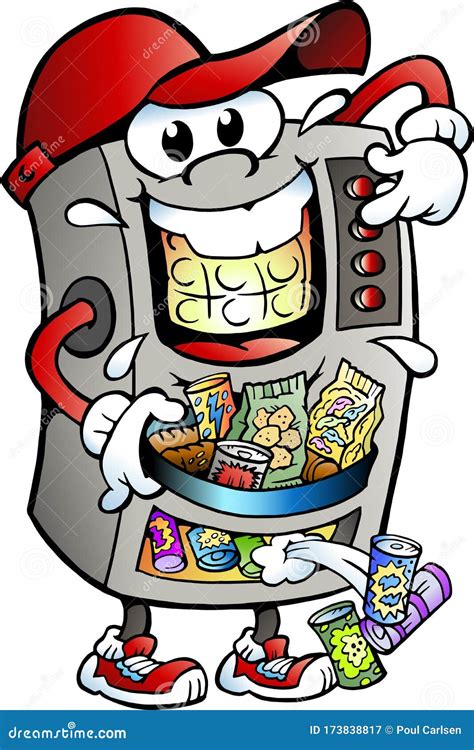 Vector Cartoon Illustration of a Vending Machine Selling Snacks Stock ...
